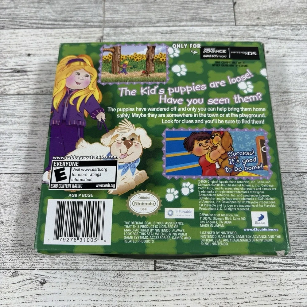 Cabbage Patch Kids: The Patch Puppy Rescue - Game Boy Advance GBA Game